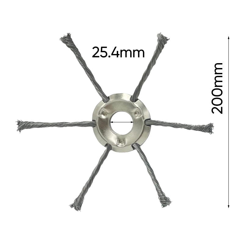 Sakerplus® 6 inch Steel Wire Brush Cutter Trimmer Head