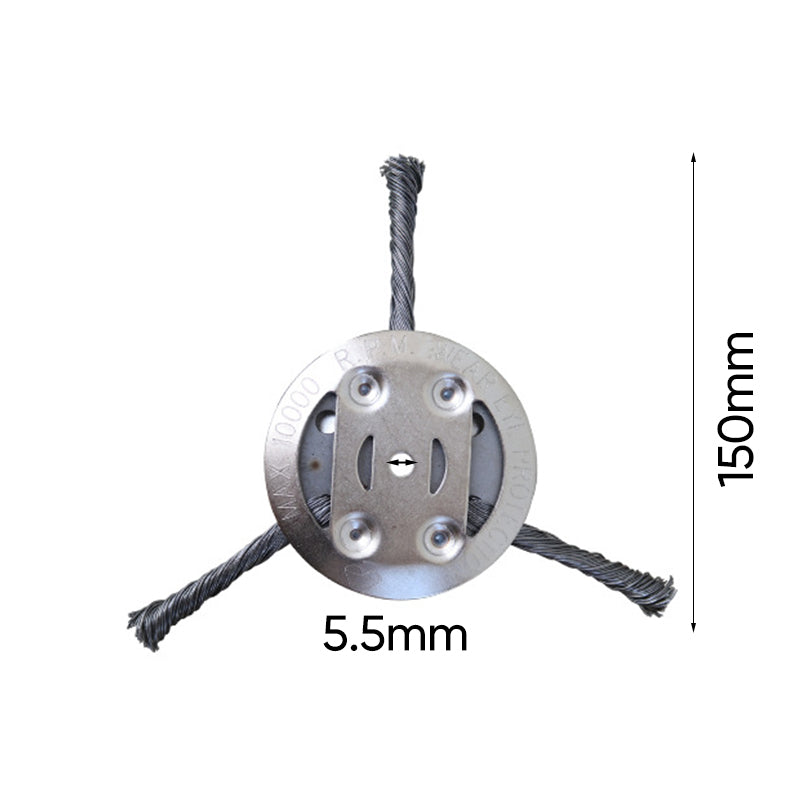 Sakerplus® 6 inch Steel Wire Brush Cutter Trimmer Head