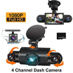 Sakerplus® 4 Channel FHD Dash Cam