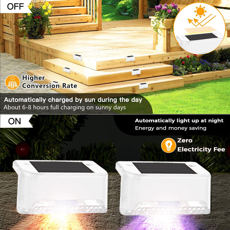 Sakerplus Solar Deck Lights Outdoor 4 Pack