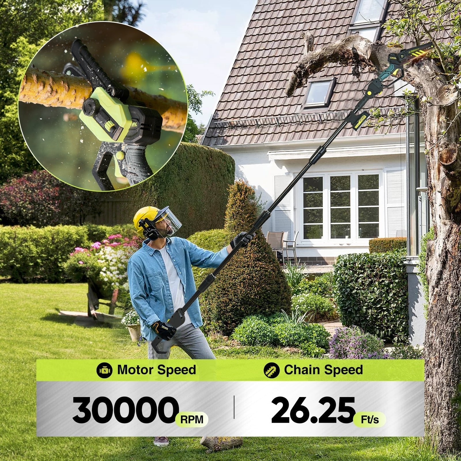 Sakerplus® Cordless Pole Saw and Mini Chainsaw