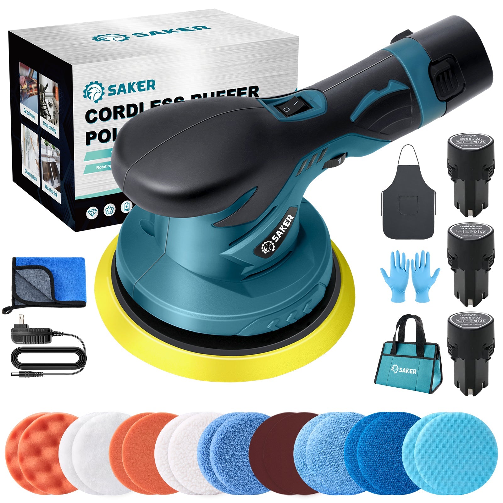 Sakerplus Cordless Car Buffer Polisher