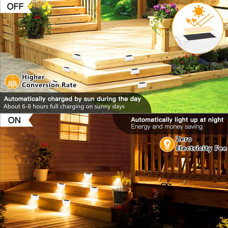 Sakerplus Solar Deck Lights Outdoor 4 Pack