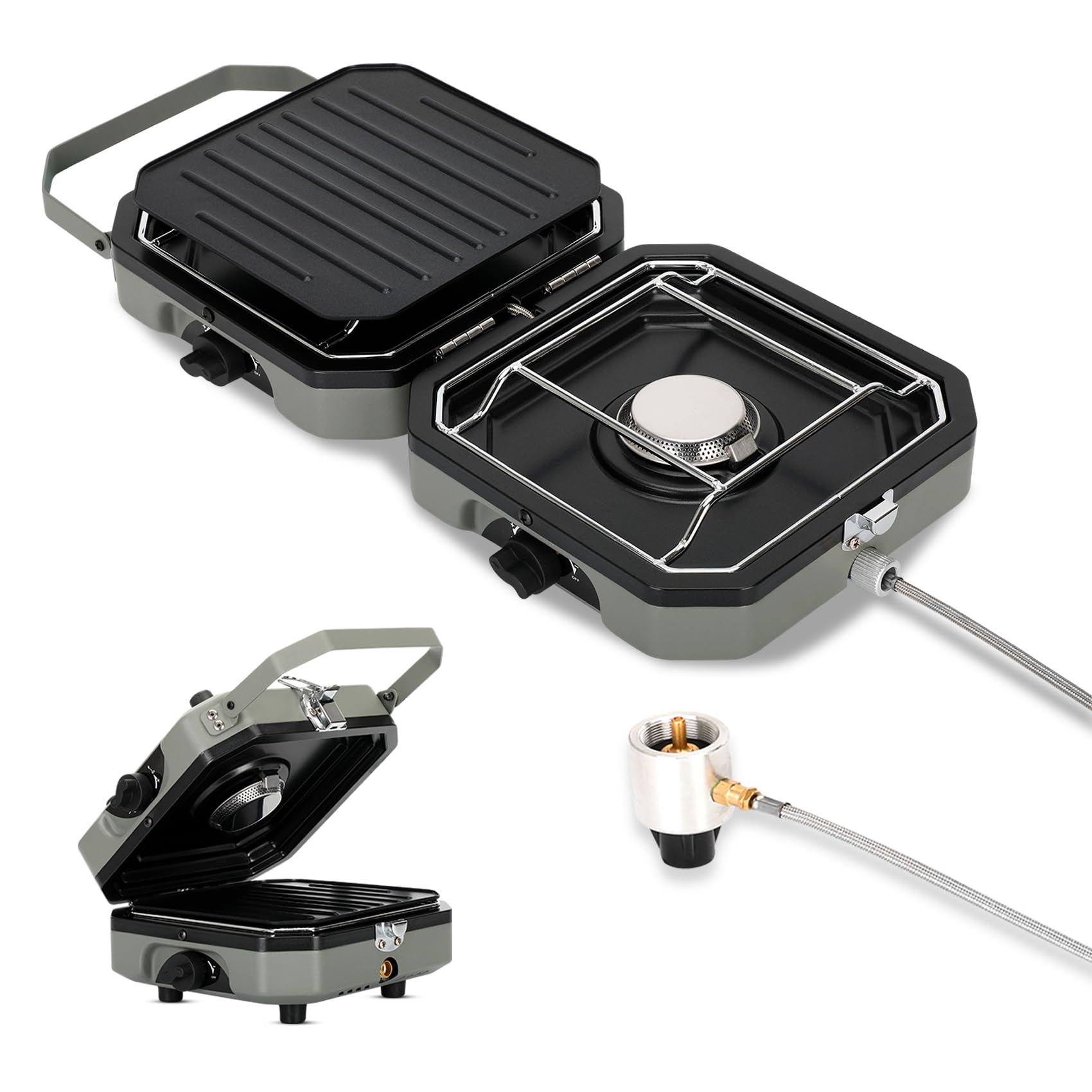 Sakerplus 2 Burner Propane Camping Stove with Grill