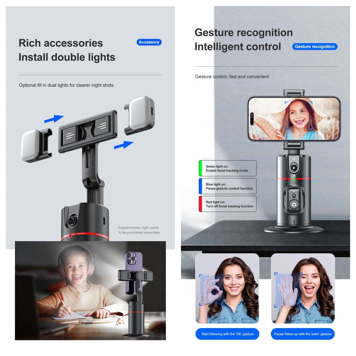 Sakerplus® Auto Face Tracking Tripod Remote Control