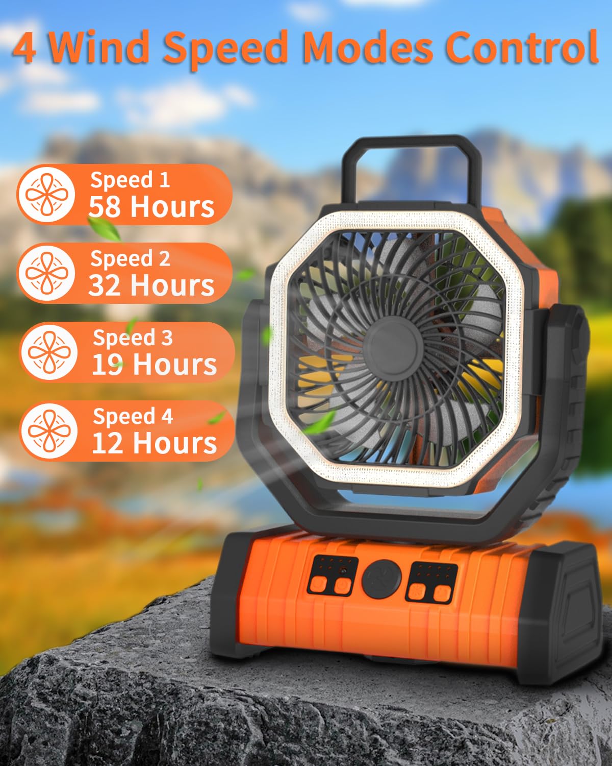 Sakerplus Rechargeable  RC Camping Fan