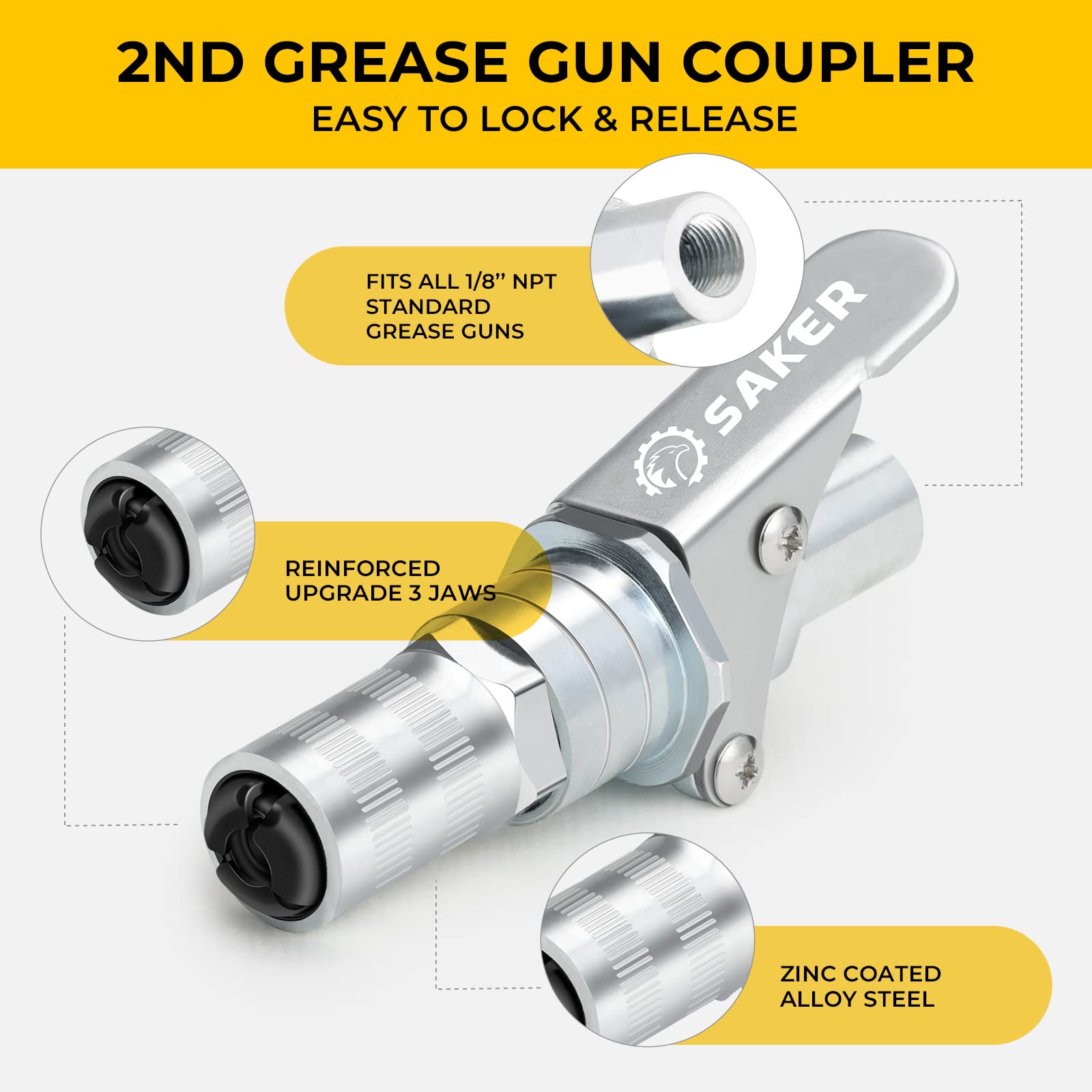 SAKER® Grease Gun Coupler