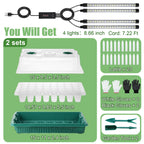 Sakerplus 2 Pack Seed Starter Tray with Grow Light