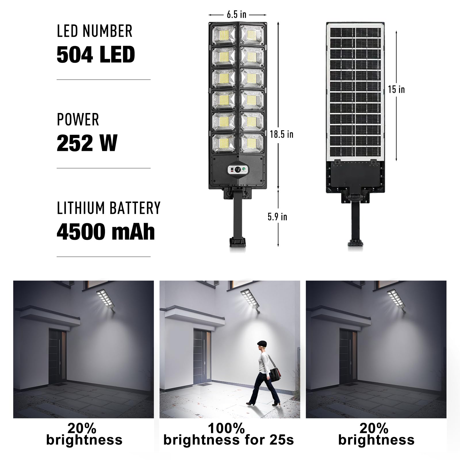 Sakerplus® Solar Street Lights Outdoor Waterproof