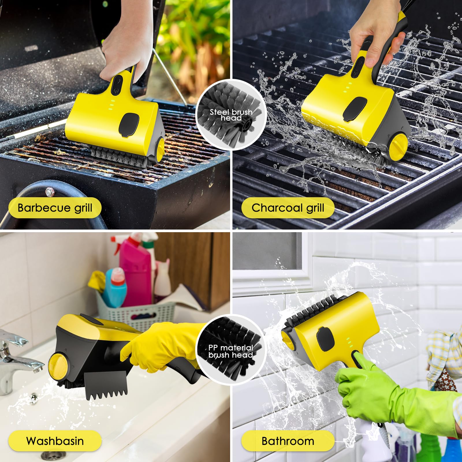Sakerplus Electric Grill Cleaner Cordless & Rechargeable
