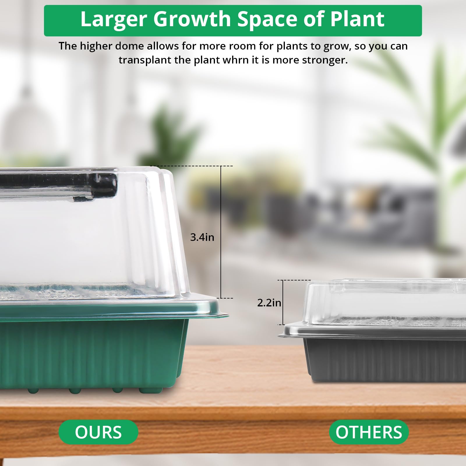 Sakerplus Seed Starter Tray with Grow Light