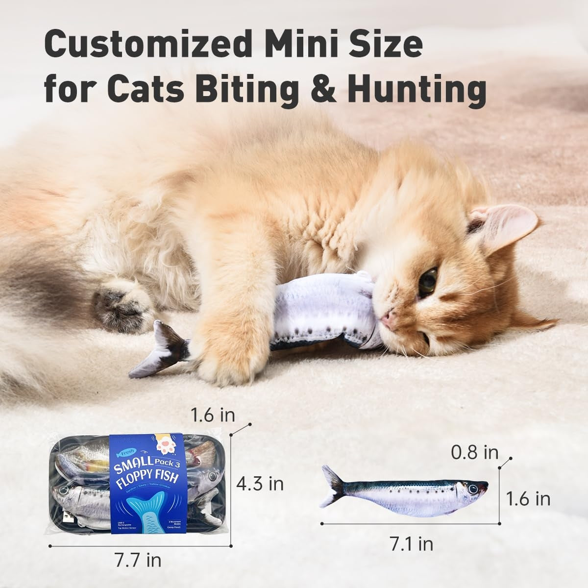 Sakerplus® Realistic Flopping Fish Cat Toys 3 pack