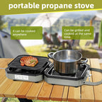 Sakerplus 2 Burner Propane Camping Stove with Grill