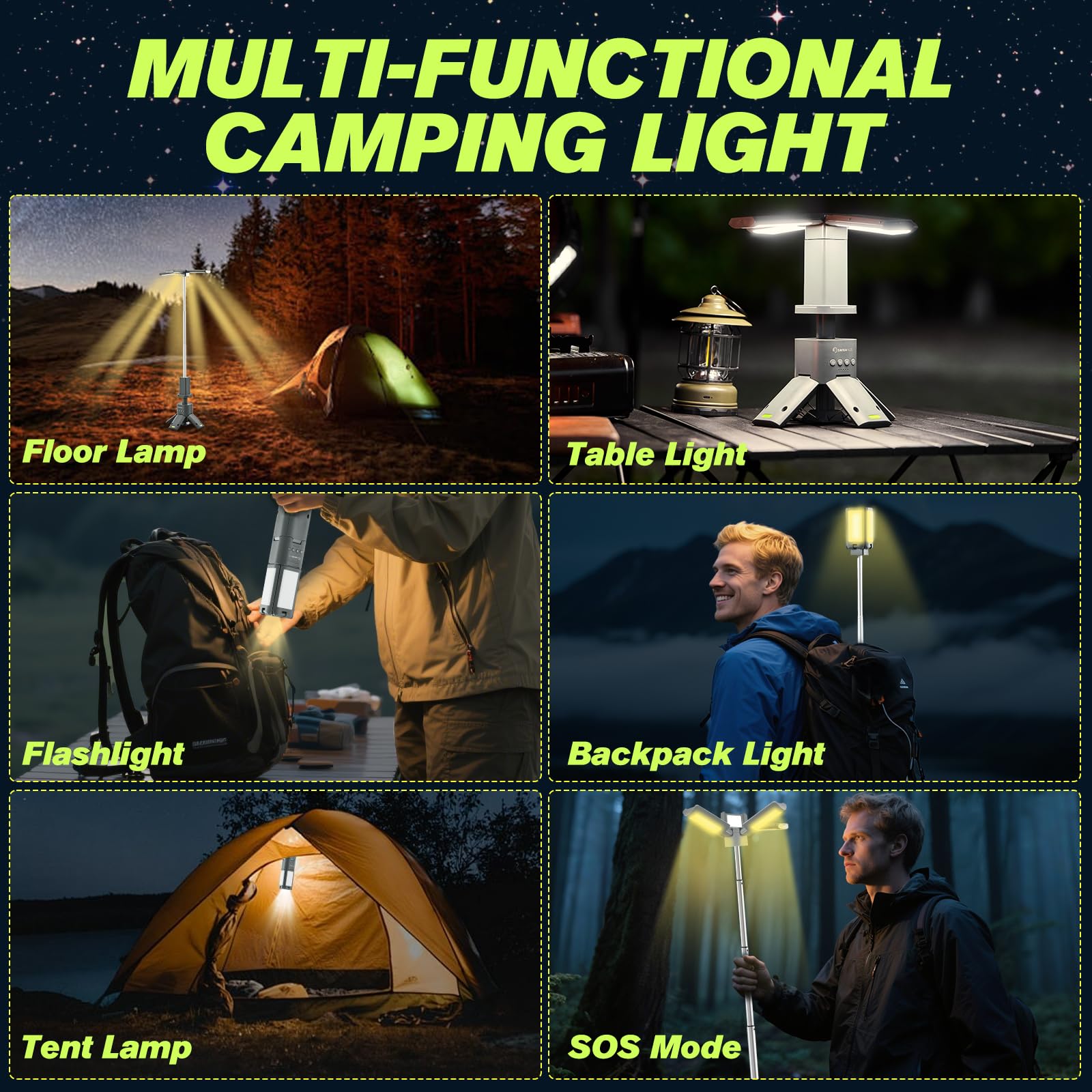 Sakerplus Telescopic Rechargeable Camping Lantern