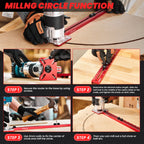 Robust Woodworking Bracket for Milling Tasks - SAKER® 4 in 1 Router Milling Groove Bracket