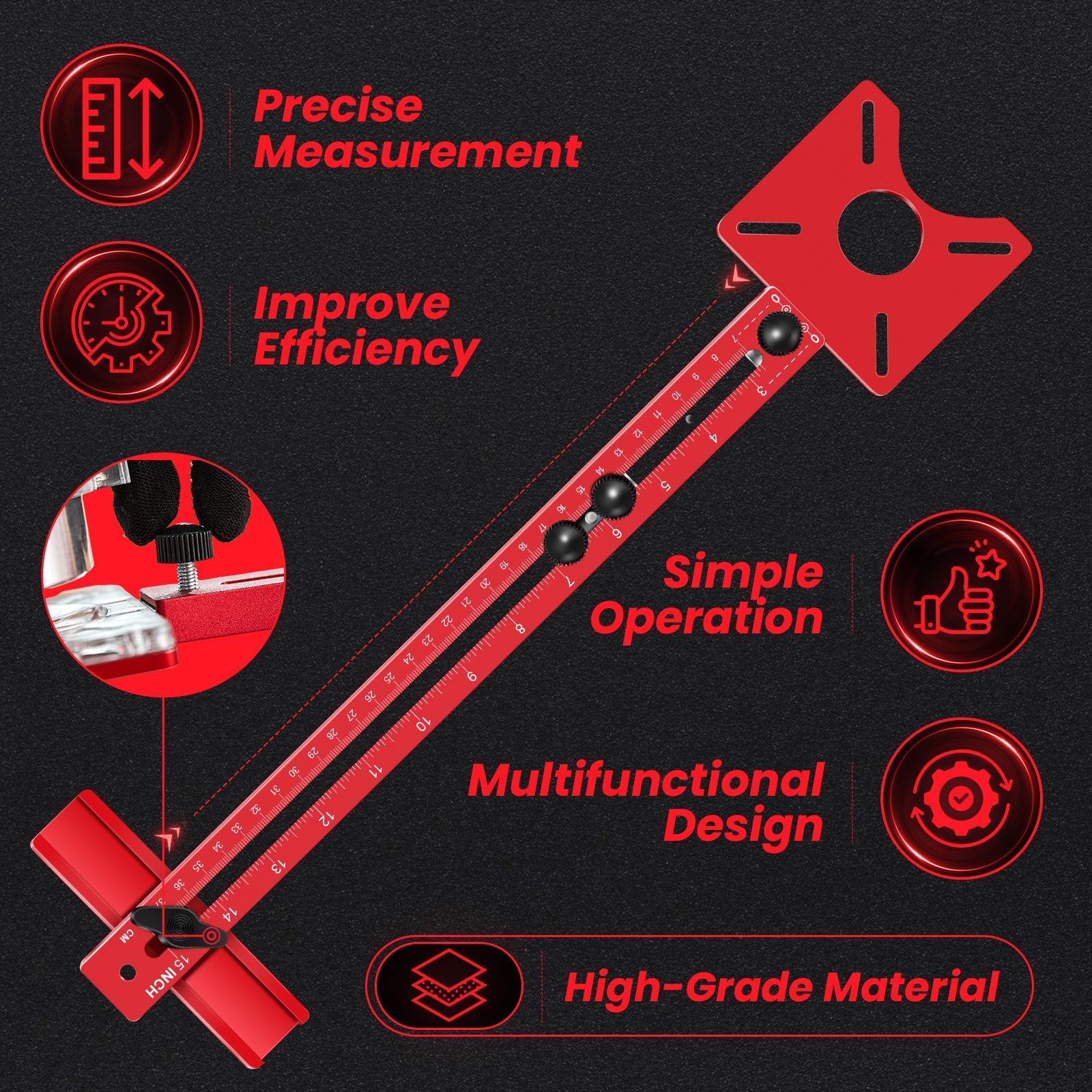 Robust Woodworking Bracket for Milling Tasks - SAKER® 4 in 1 Router Milling Groove Bracket