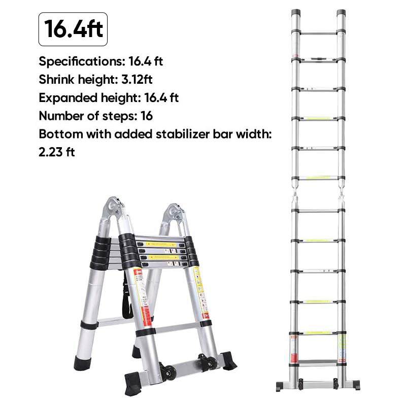 Sakerplus® Portable Collapsible Extension Ladder